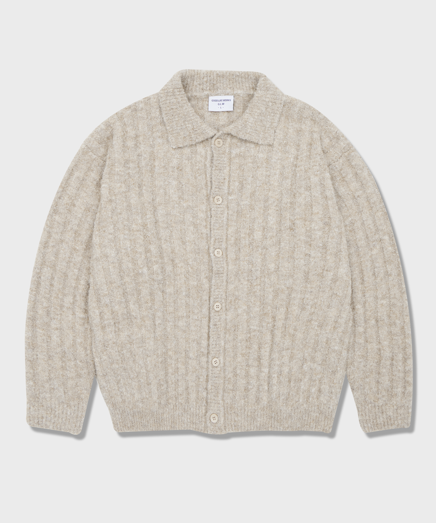 overfit soft round coloring knitwear ivory